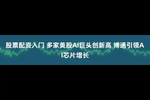 股票配资入门 多家美股AI巨头创新高 博通引领AI芯片增长